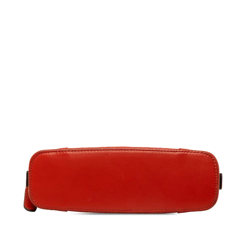 Gucci Diamante Calfskin Cosmetic Pouch Red Leather Good - Inside View