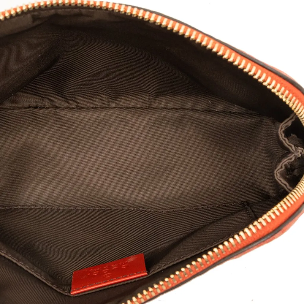 Gucci Diamante Calfskin Cosmetic Pouch Red Leather Good - Model View