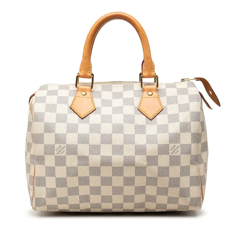 Louis Vuitton Damier Azur Speedy 25 White Canvas Very good - Front View
