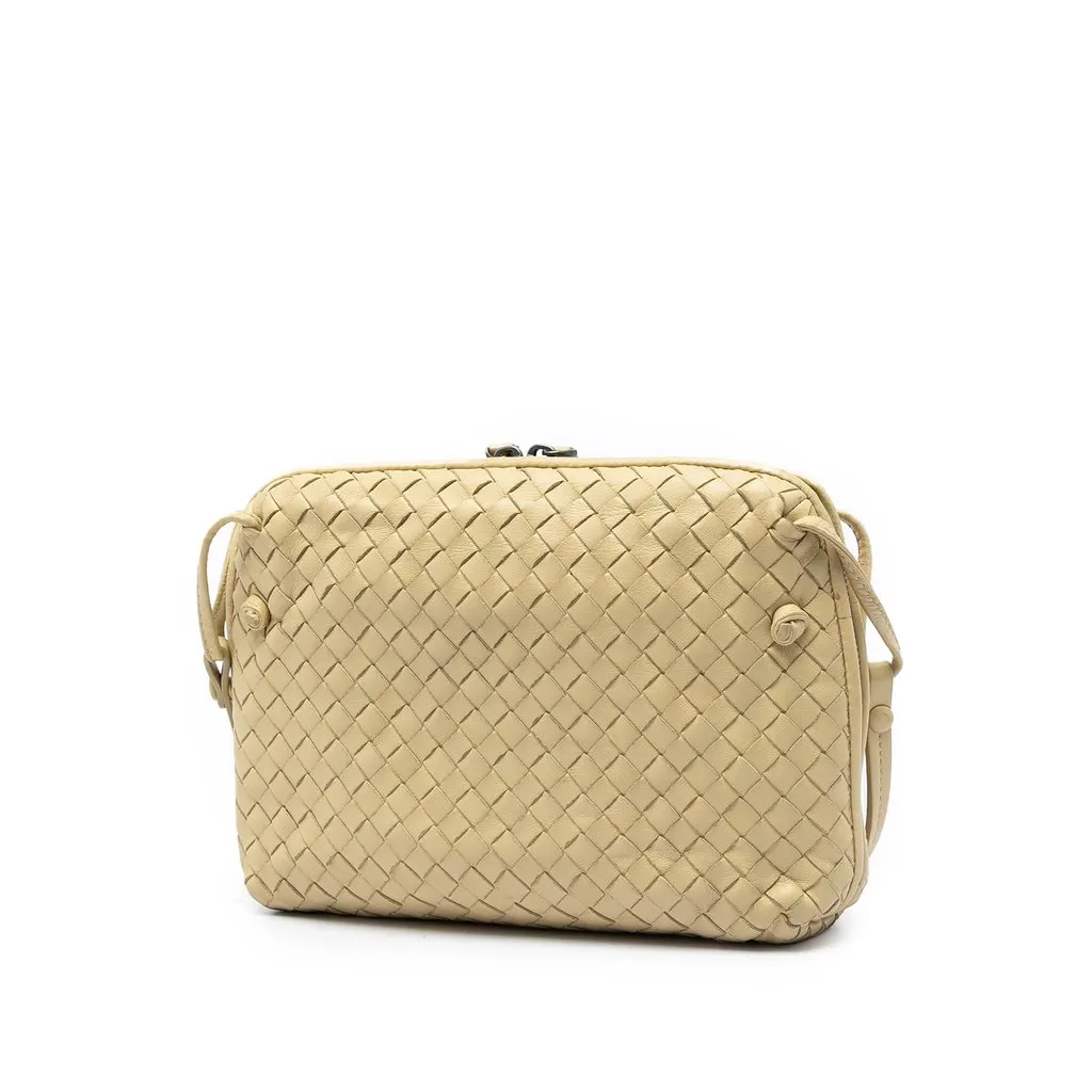 Bottega Veneta Nappa Intrecciato Nodini Crossbody Yellow Leather Good - Back View