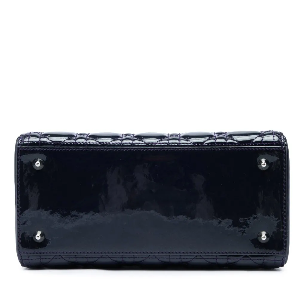 Dior Medium Patent Cannage Lady Dior Purple Leather Very good - Inside View