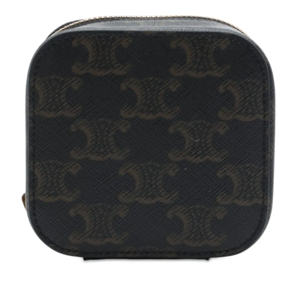 Celine Mini Triomphe Coated Canvas Vanity Case Brown Very good - Inside View