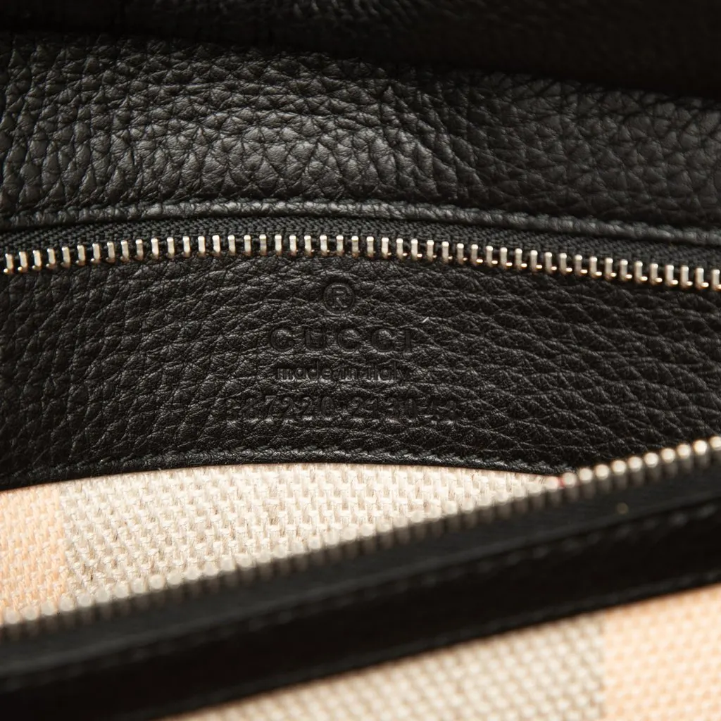 Gucci Calfskin Bamboo Daily Clutch Black Leather Very good - Box View