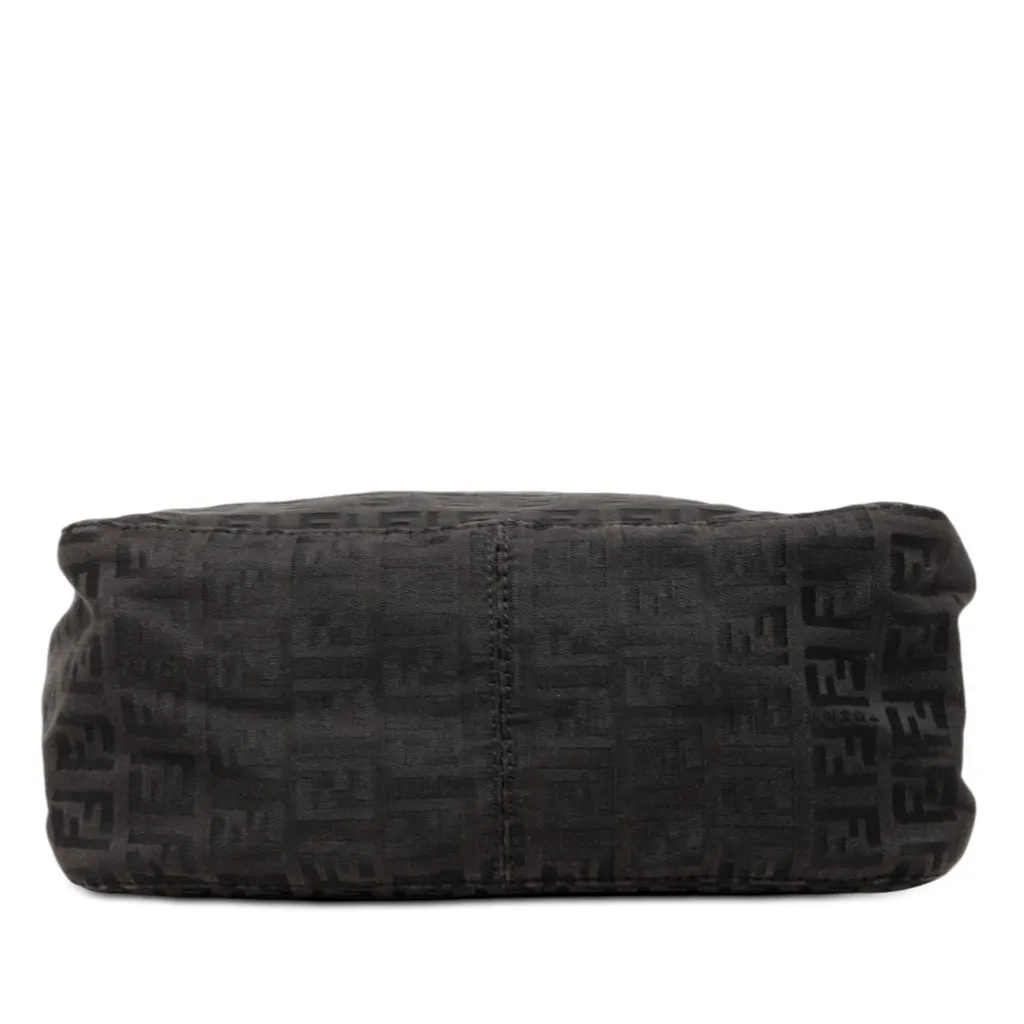 Fendi Zucchino Canvas Handbag Black Good - Inside View