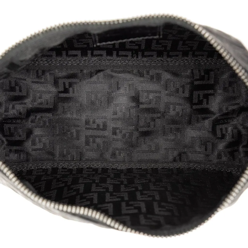 Fendi Zucchino Canvas Handbag Black Good - Model View
