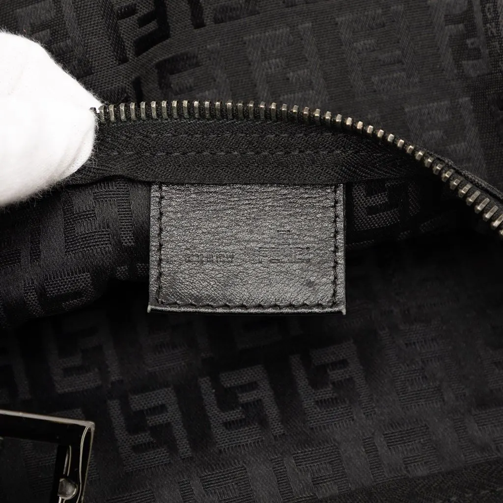 Fendi Zucchino Canvas Handbag Black Good - Box View