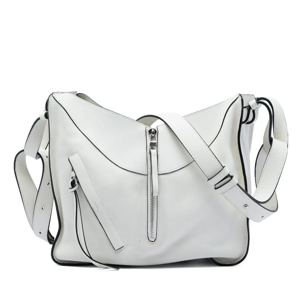 LOEWE Small Grained Calfskin Hammock Bag White Leather Very good - Front View