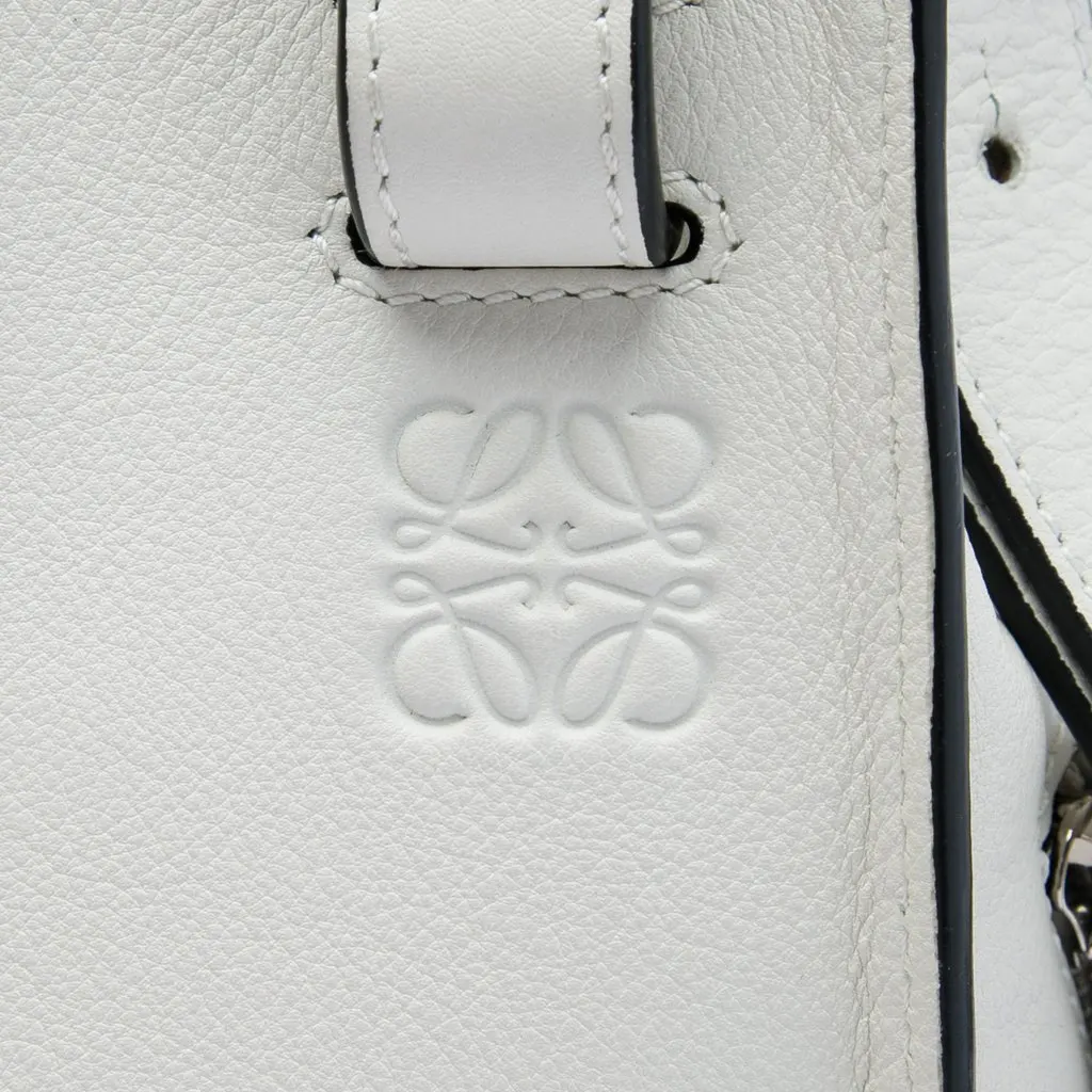 LOEWE Small Grained Calfskin Hammock Bag White Leather Very good - Box View