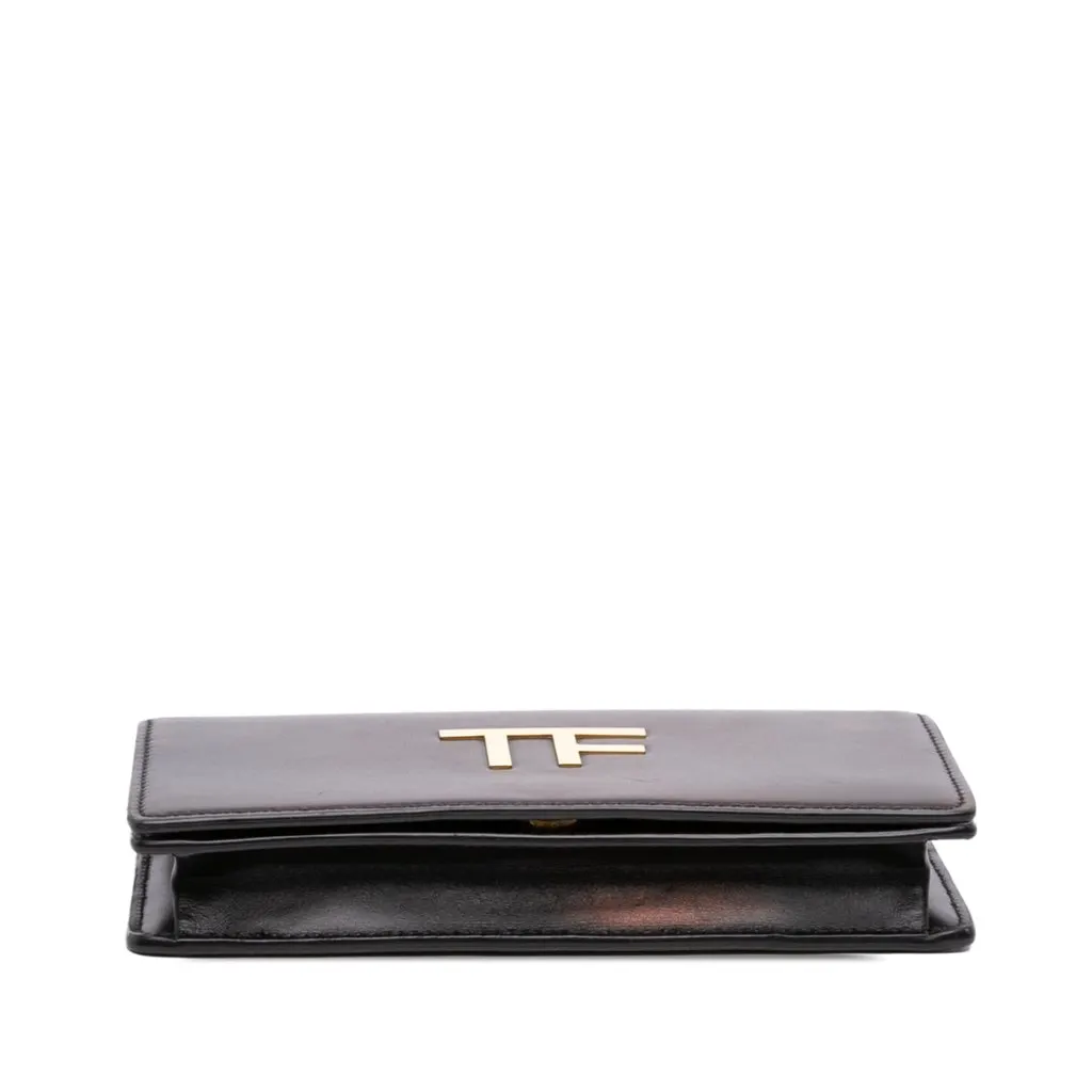 Tom Ford Mini Calfskin Palmellato TF Wallet On Strap Black Leather Good - Inside View