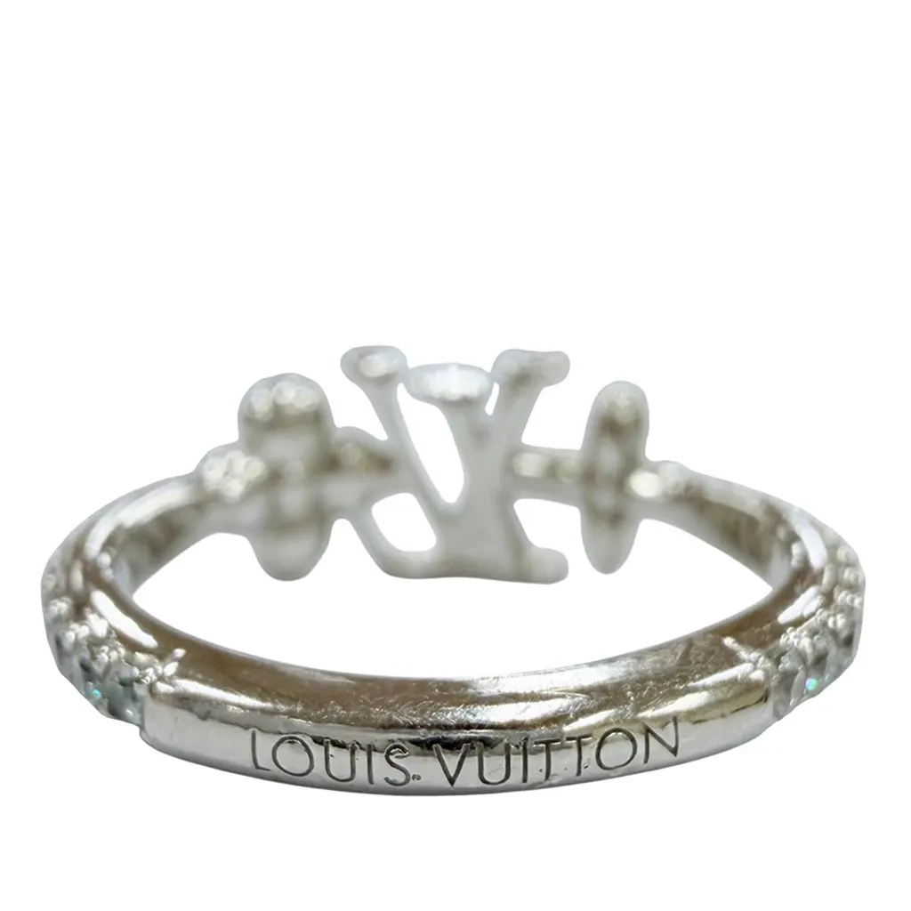 Louis Vuitton Palladium Plated and Strass LV Iconic Ring Metal Silver Metal Very good - Back View