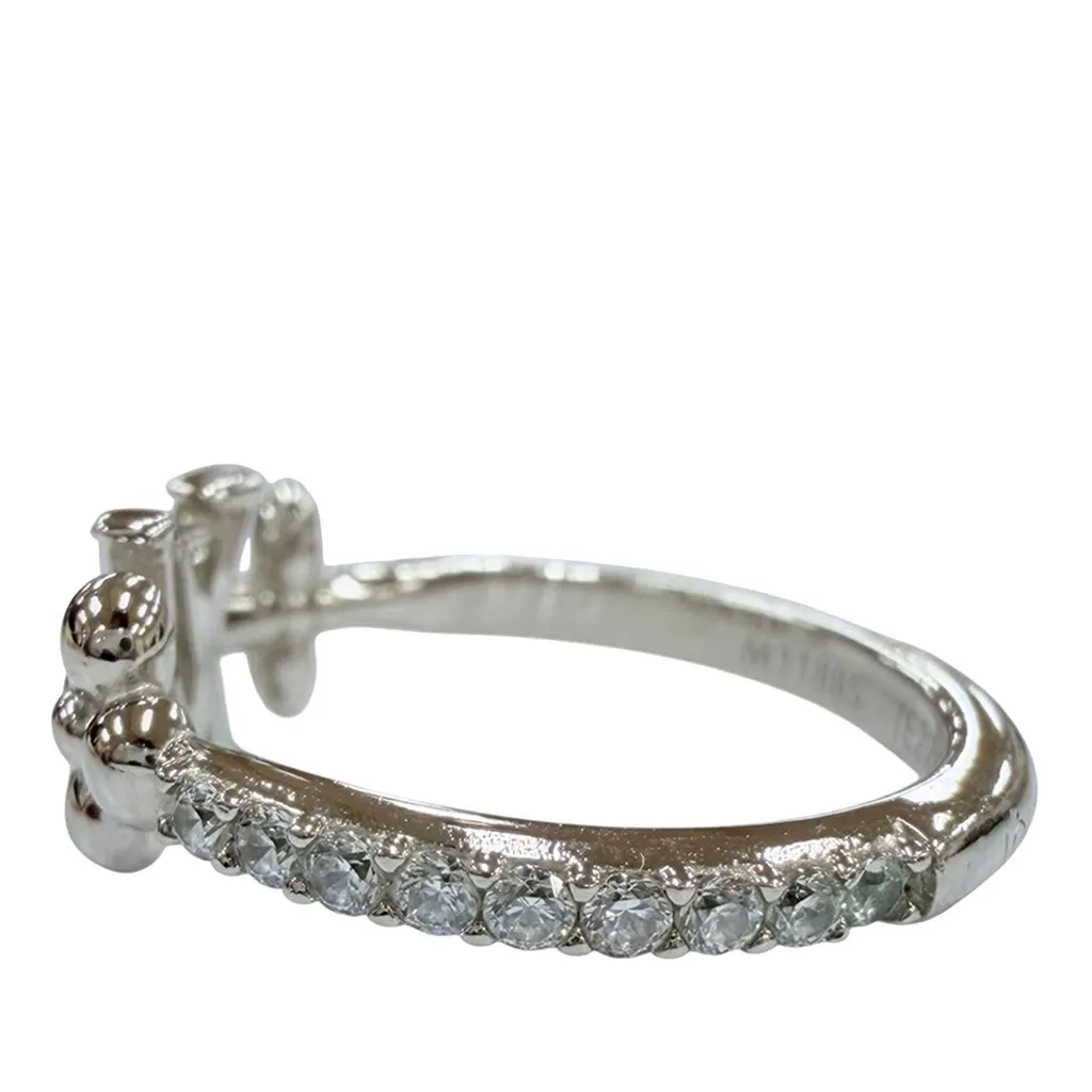Louis Vuitton Palladium Plated and Strass LV Iconic Ring Metal Silver Metal Very good - Inside View