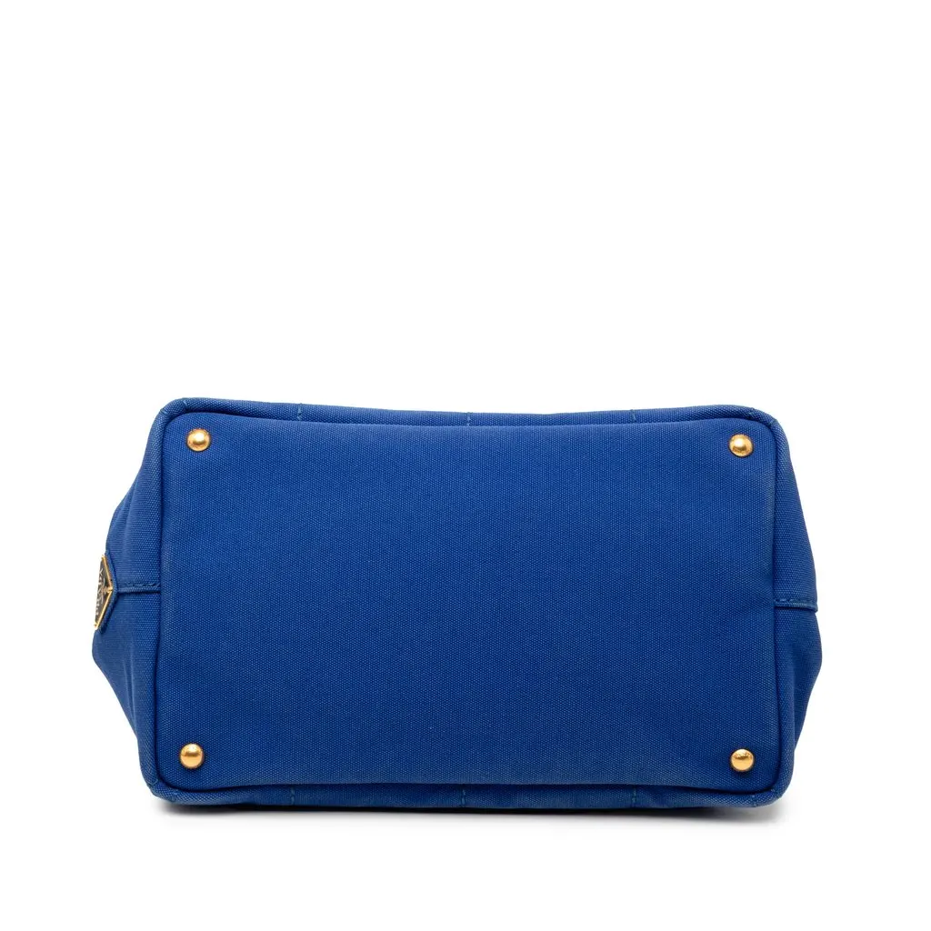 Prada Canvas Canapa Logo Satchel Blue Very good - Inside View