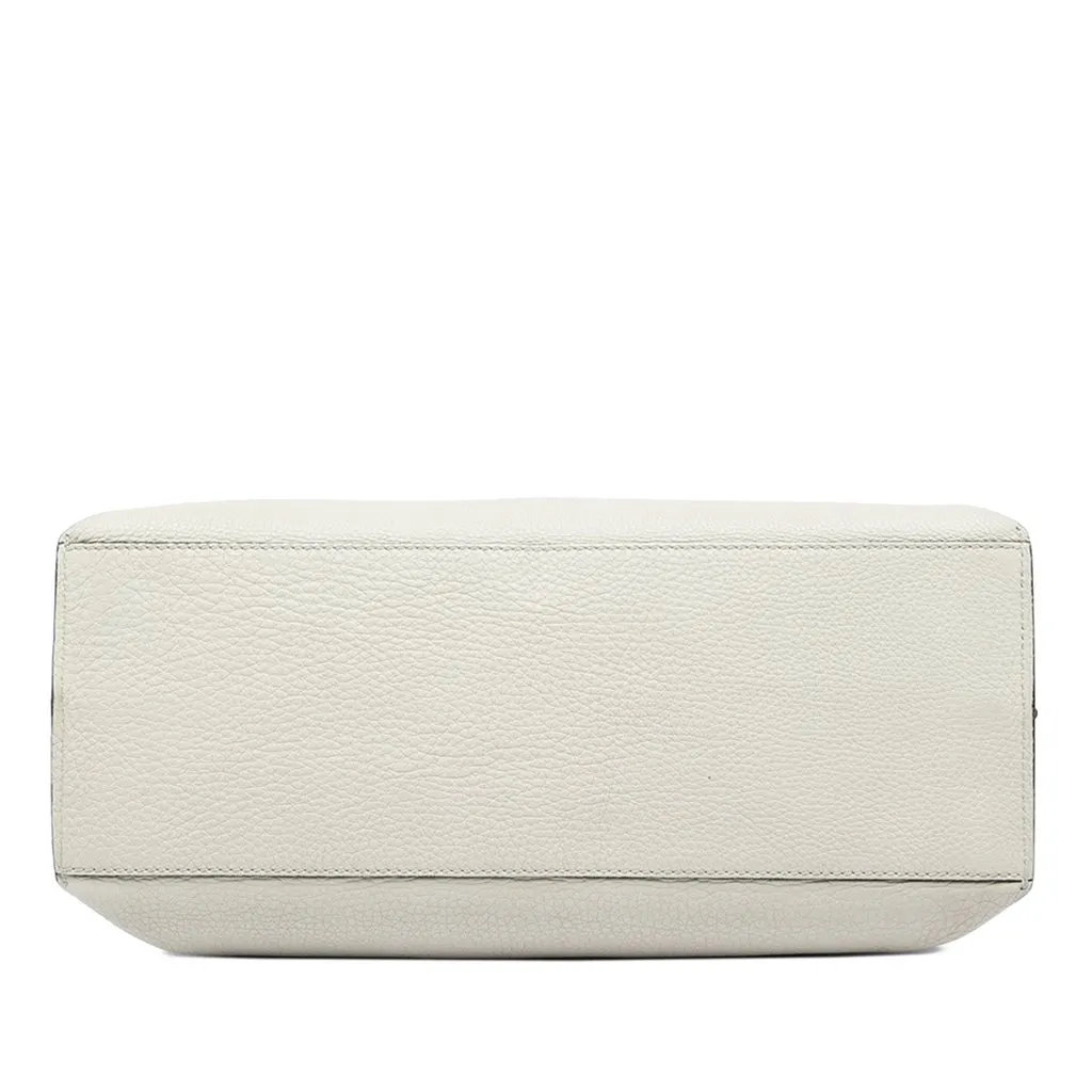 Gucci Medium Calfskin Bamboo Daily Satchel White Leather Very good - Inside View