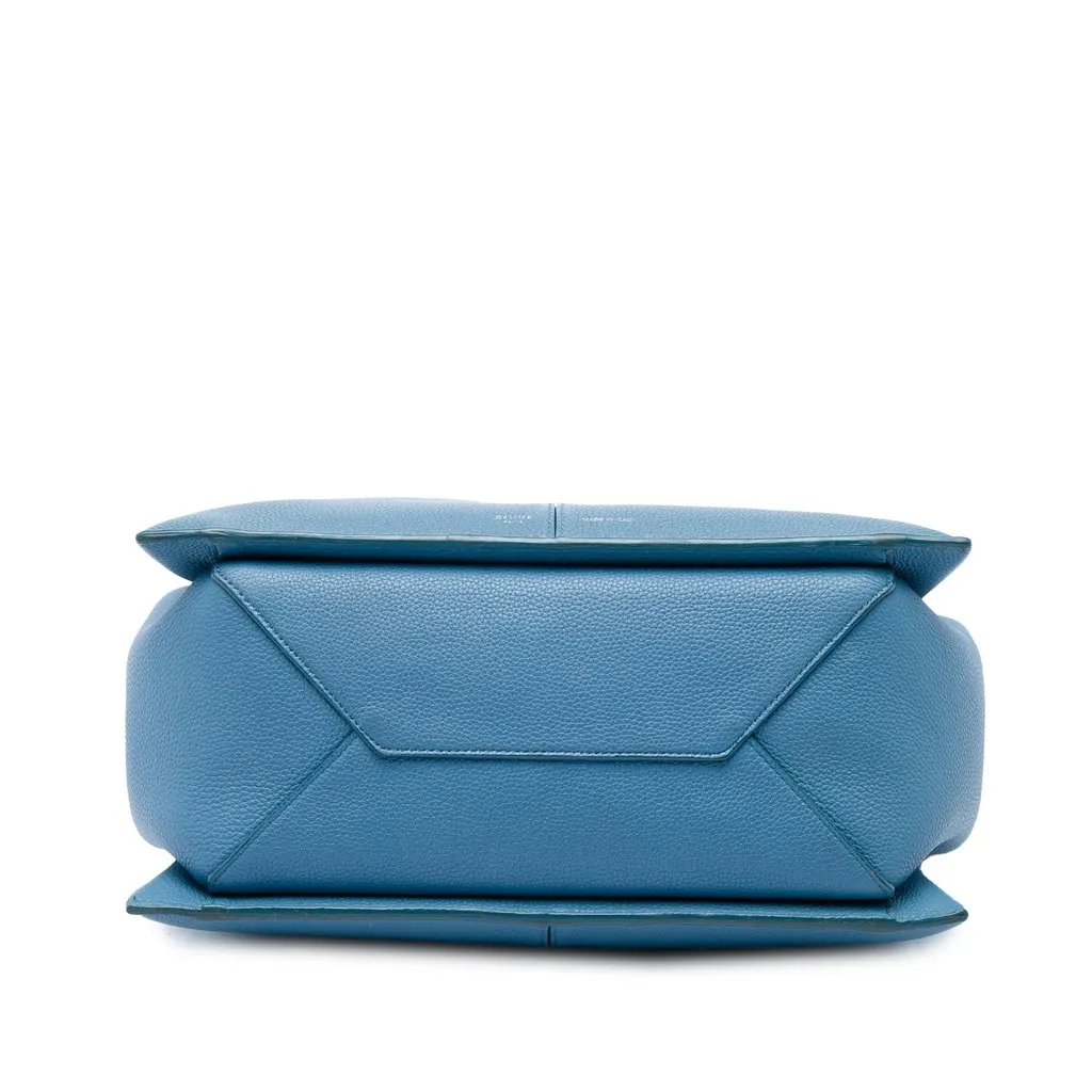 Celine Small Leather Trifold Tote Blue Leather Good - Inside View