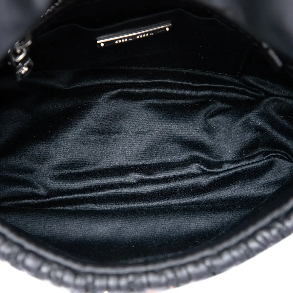Miu Miu Matelasse Nappa Crystal Chain Crossbody Black Leather Very good - Model View