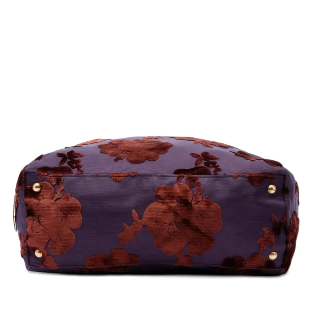 Prada Floral Velluto Jacquard Convertible Tote Purple Very good - Inside View