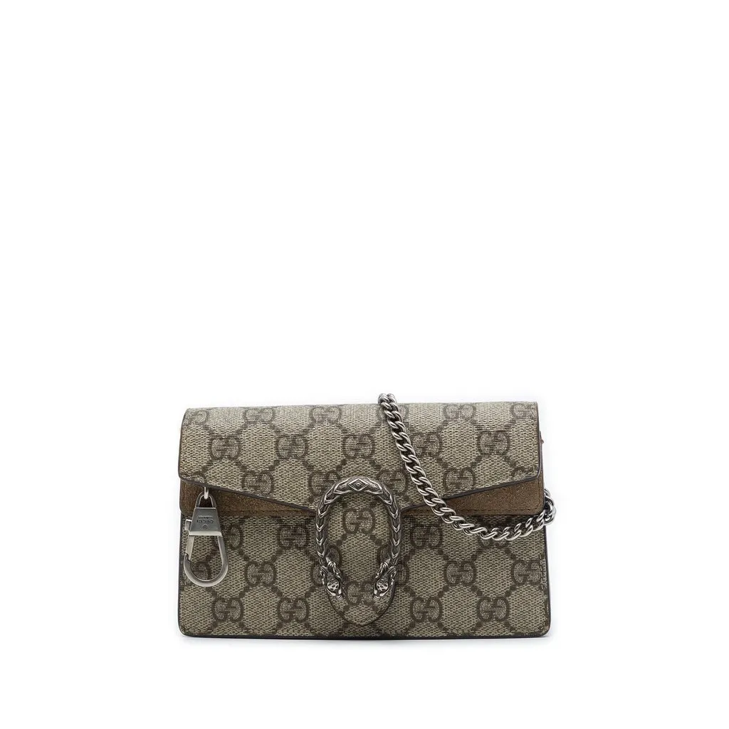 Gucci Mini GG Supreme Dionysus Crossbody Beige Canvas Good - Front View