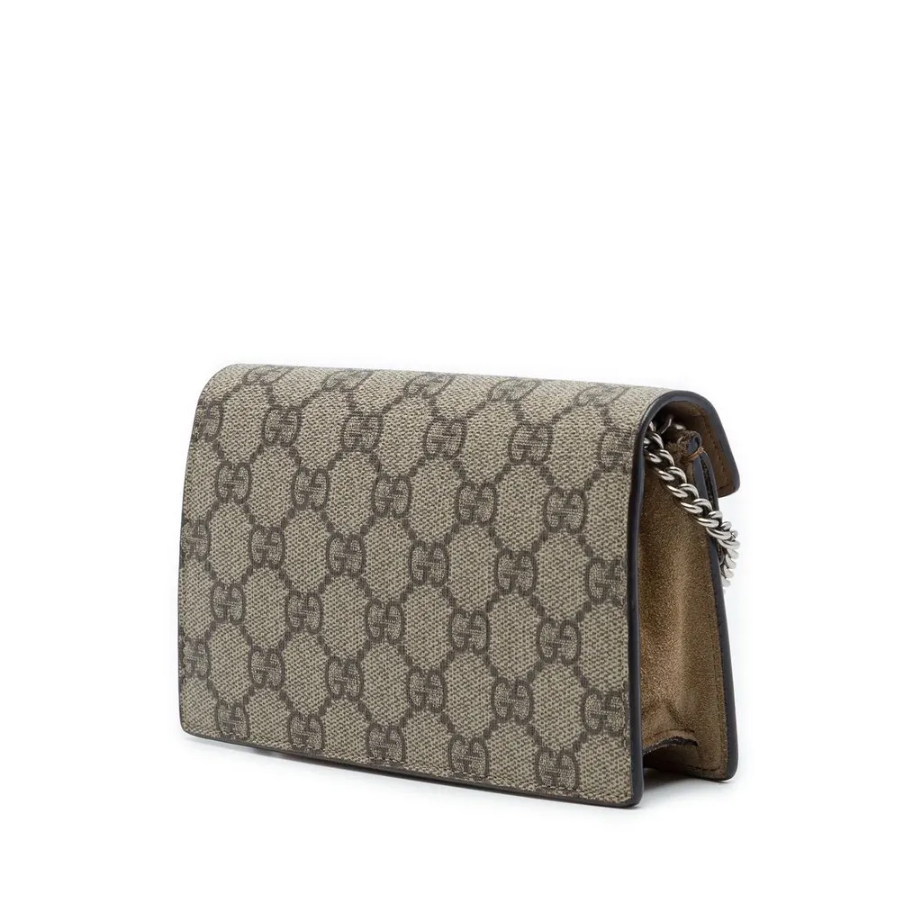 Gucci Mini GG Supreme Dionysus Crossbody Beige Canvas Good - Back View