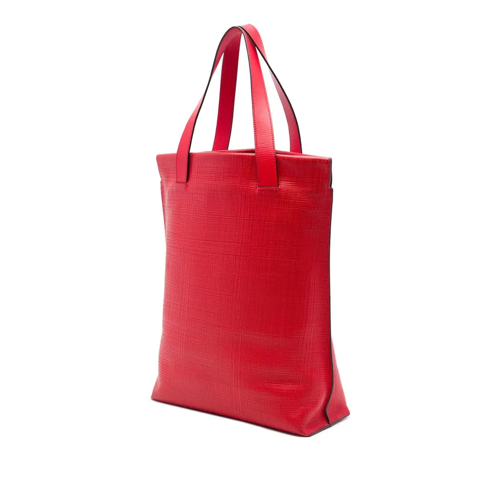 LOEWE Anagram Leather Shopper Tote Red Leather Very good - Back View
