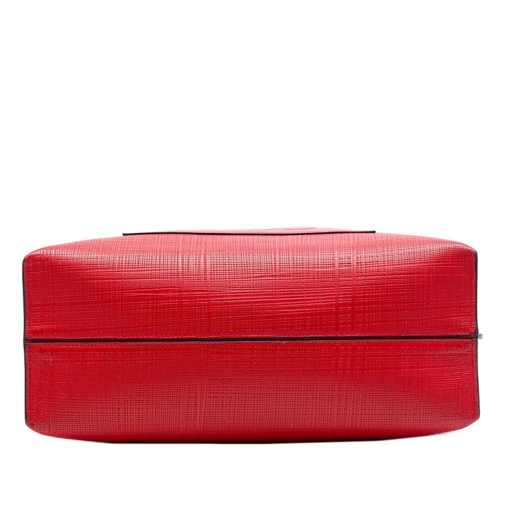 LOEWE Anagram Leather Shopper Tote Red Leather Very good - Inside View
