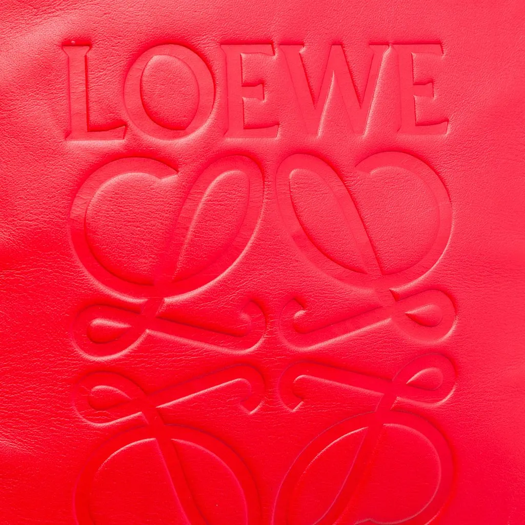 LOEWE Anagram Leather Shopper Tote Red Leather Very good - Box View