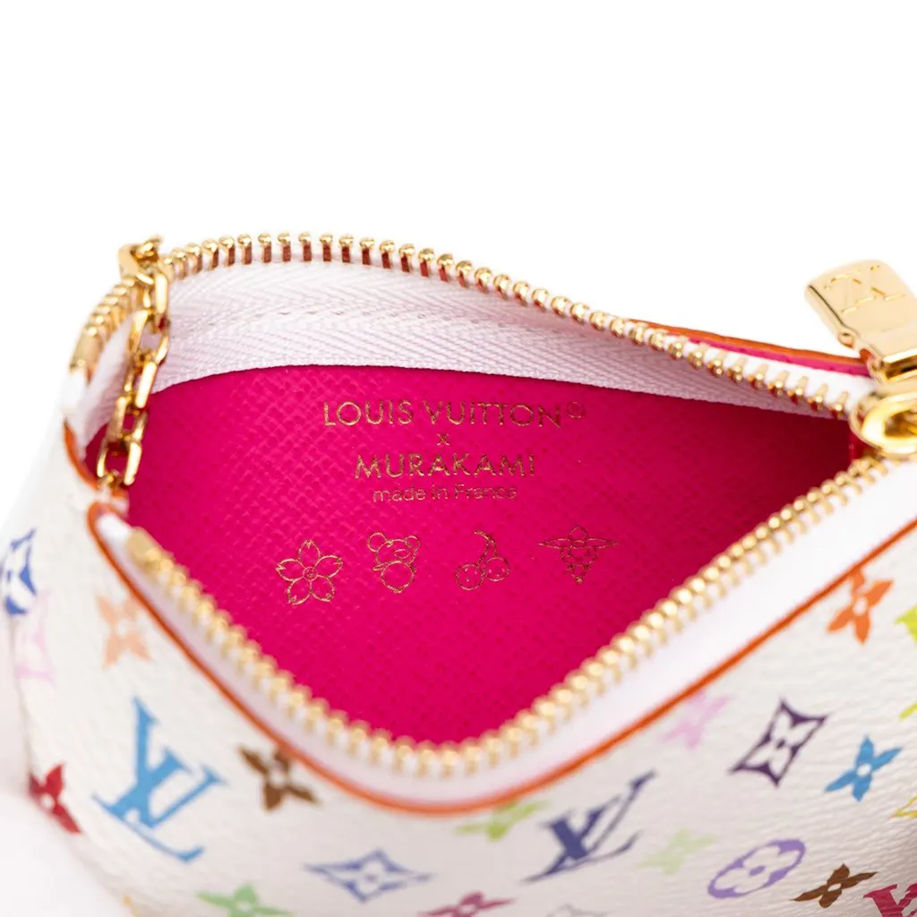 Louis Vuitton Takashi Murakami Monogram Multicolore Key Pouch White Canvas Very good - Box View