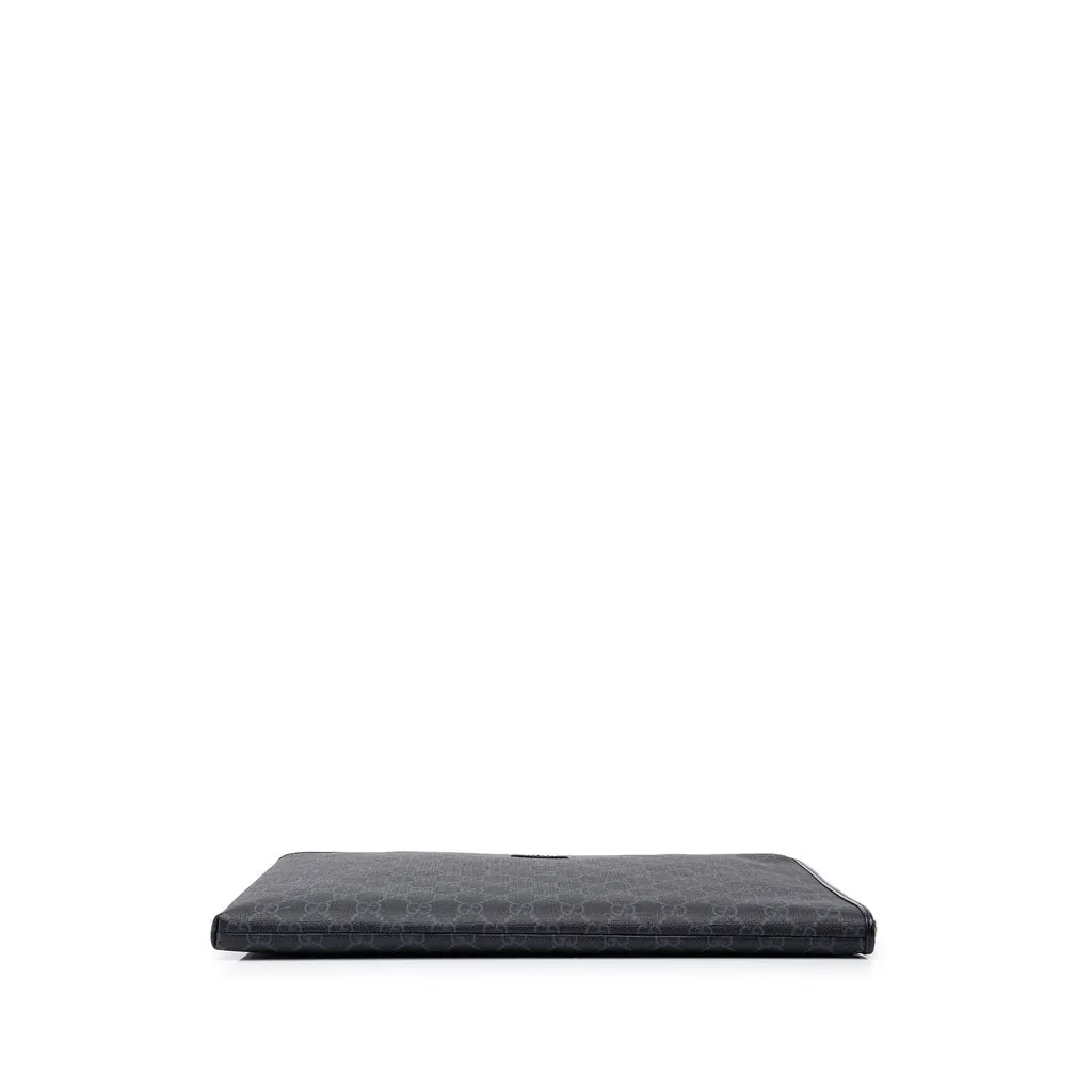 Gucci GG Supreme Interlocking G Clutch Black Canvas Very good - Inside View