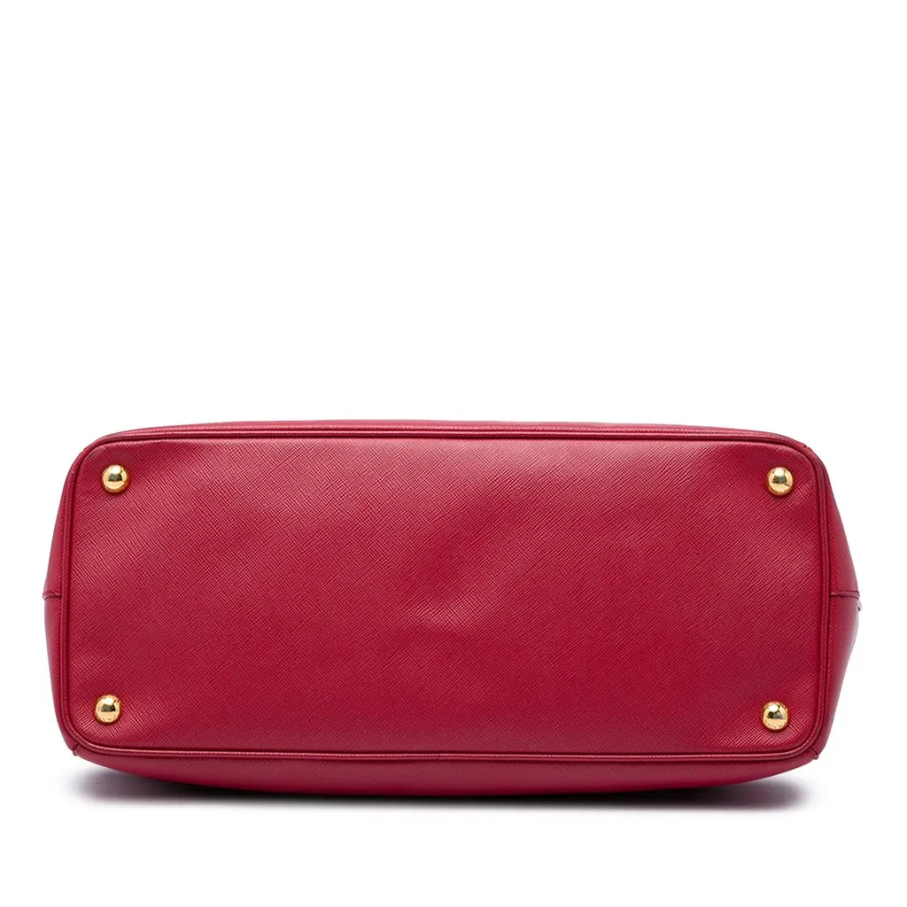 Prada Large Saffiano Lux Galleria Double Zip Tote Red Leather Good - Inside View