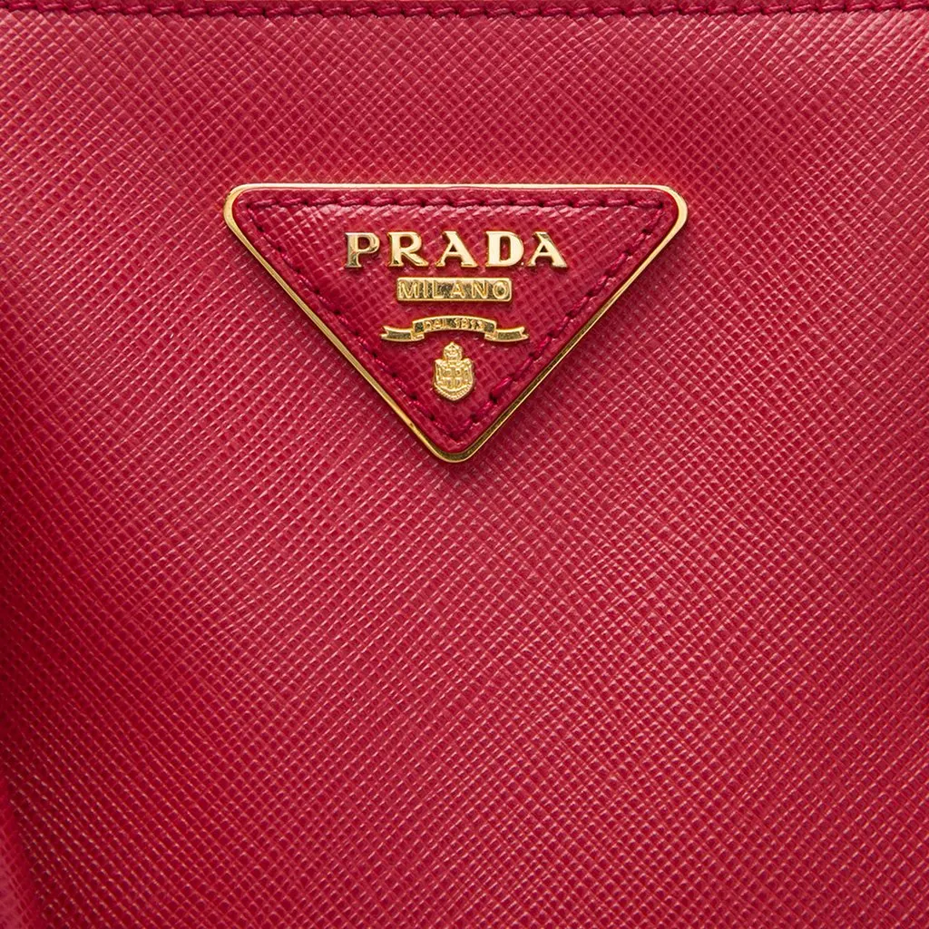 Prada Large Saffiano Lux Galleria Double Zip Tote Red Leather Good - Box View