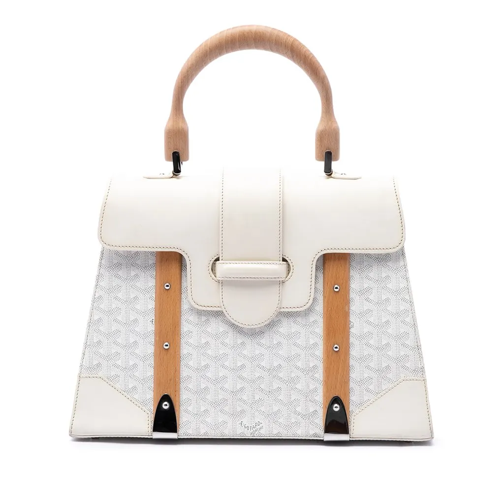 Goyard Goyardine Saigon Structured MM White Canvas Good - Front View