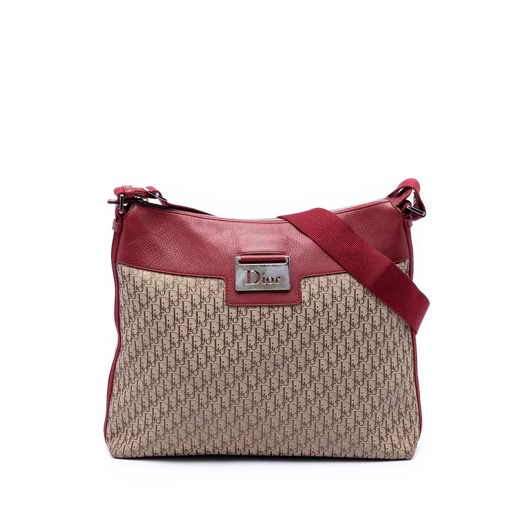 Dior Diorissimo Trotter Canvas Street Chic Crossbody Brown Good - Front View