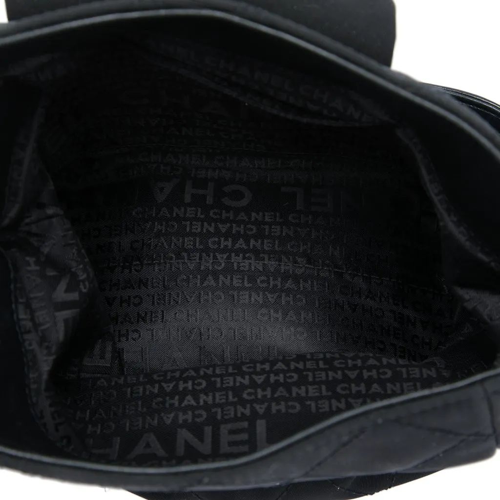 Chanel Quilted Nylon Giant Mademoiselle Turnlock Shoulder Bag Black Very good - Model View