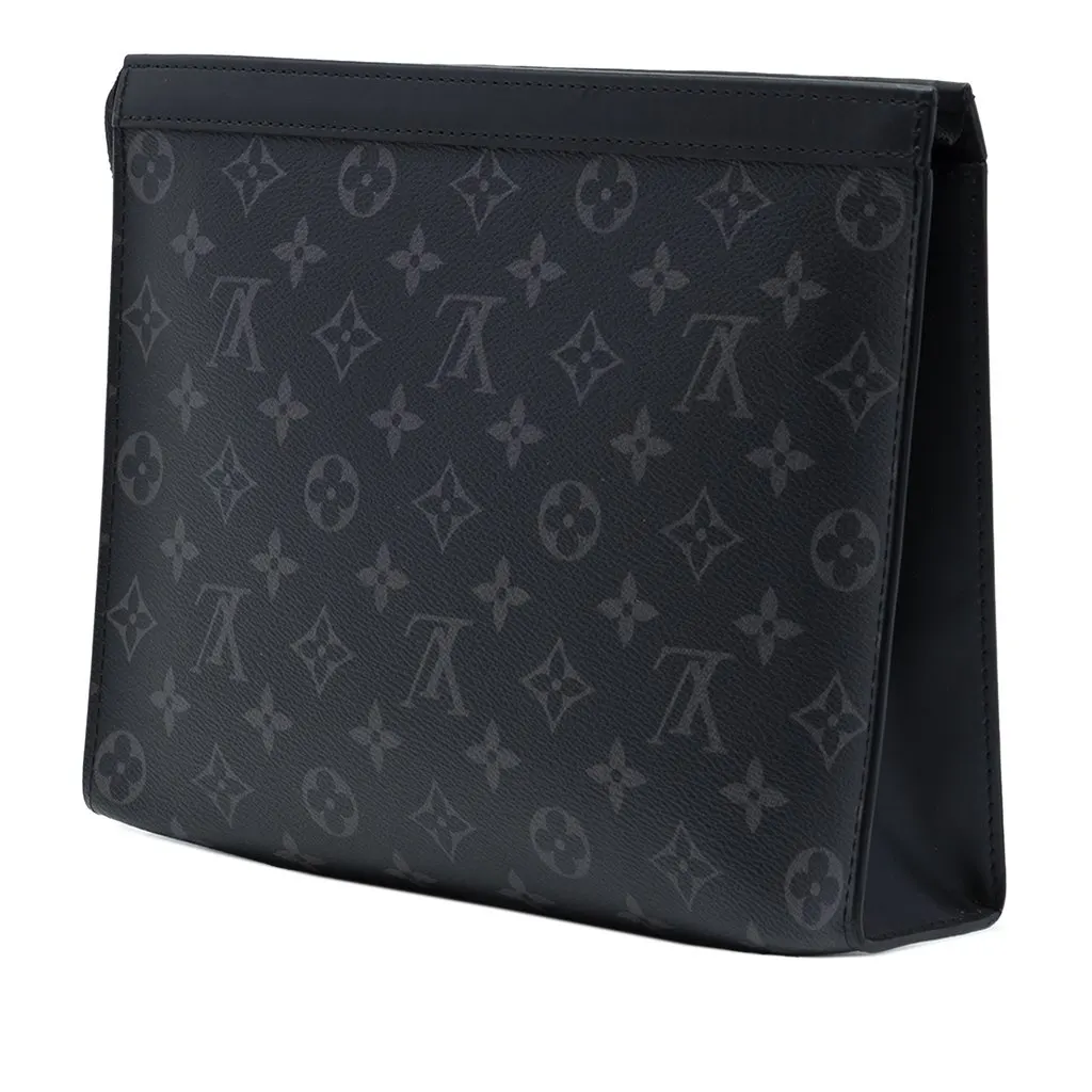 Louis Vuitton Monogram Eclipse Pochette Voyage MM Black Very good - Back View