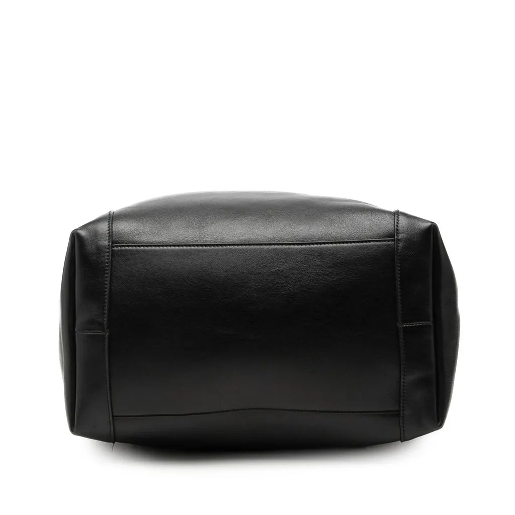 Saint Laurent Large Supple Calfskin Tanger Hobo Black Leather Good - Inside View