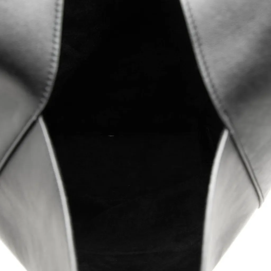 Saint Laurent Large Supple Calfskin Tanger Hobo Black Leather Good - Model View