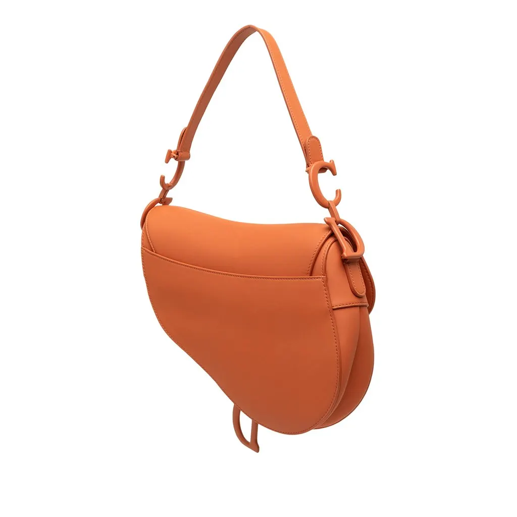 Dior Ultra Matte Calfskin Saddle Bag Orange Leather Very good - Back View