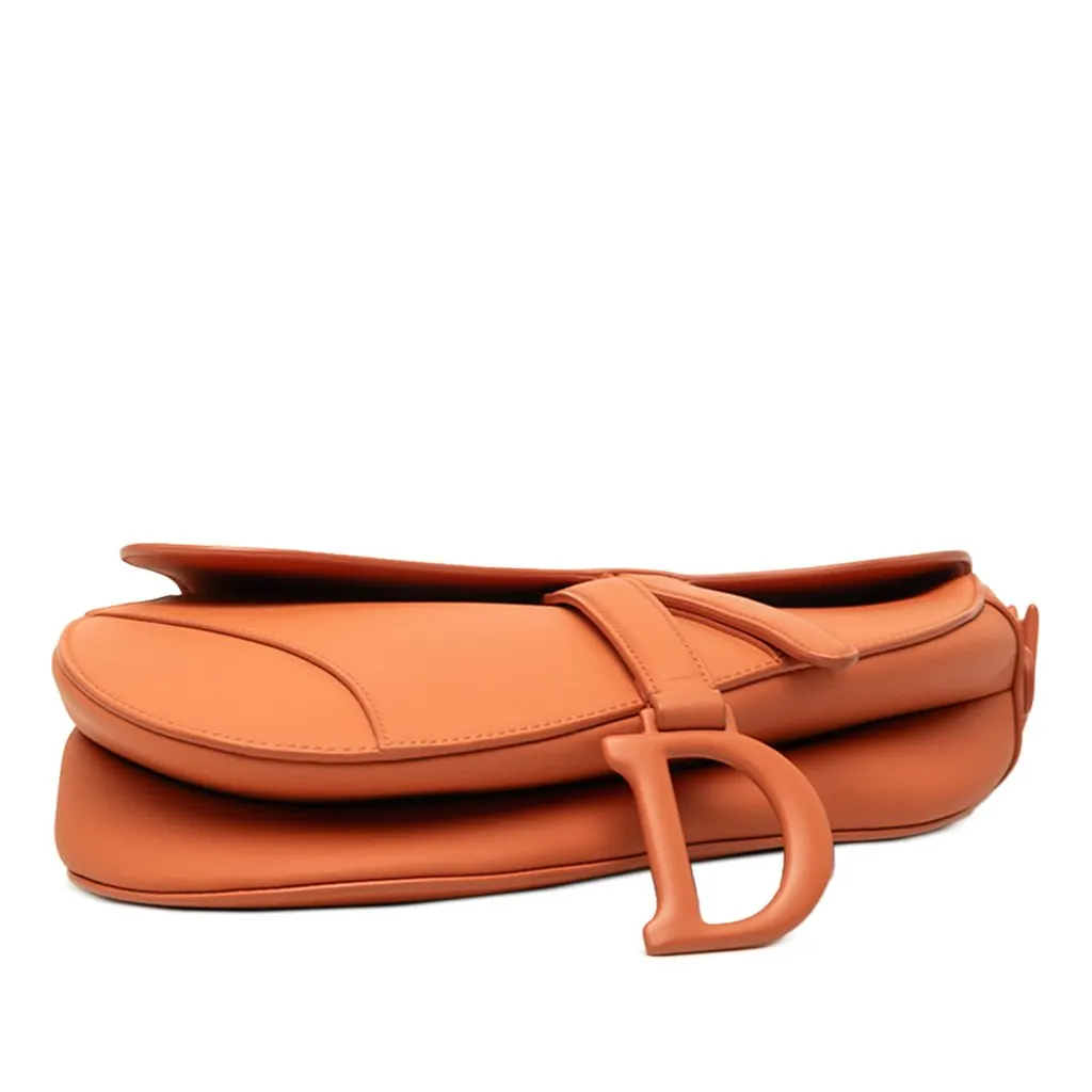 Dior Ultra Matte Calfskin Saddle Bag Orange Leather Very good - Inside View