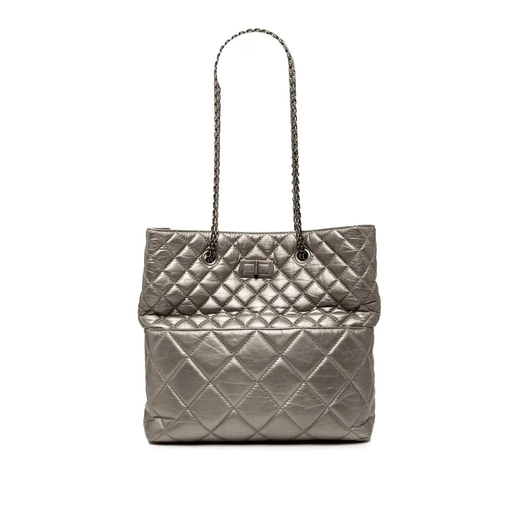 Chanel Quilted Metallic Aged Calfskin Reissue 2.55 Tote MultiColor Leather Very good - Front View