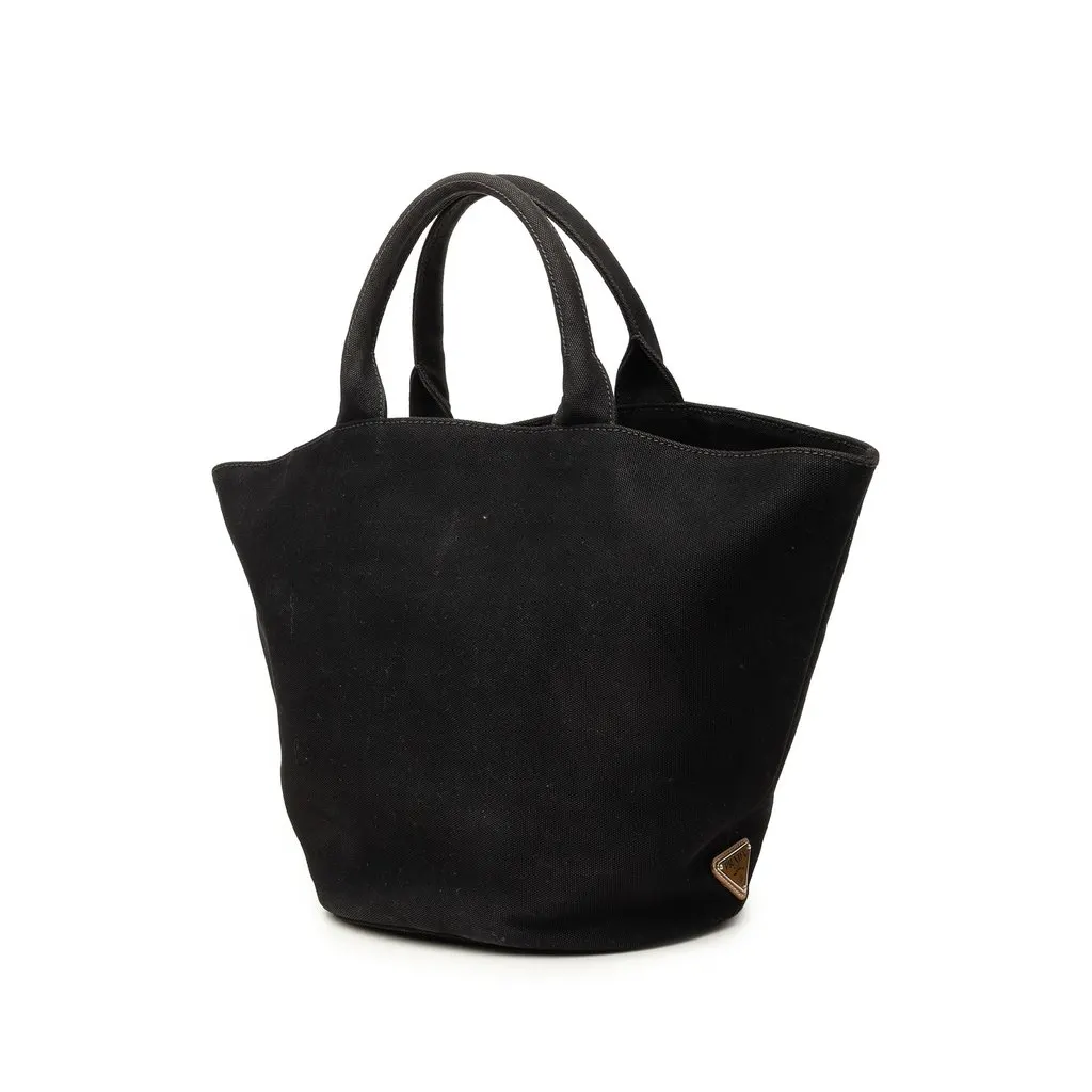 Prada Canvas Canapa Logo Tote Black Canvas Very good - Back View