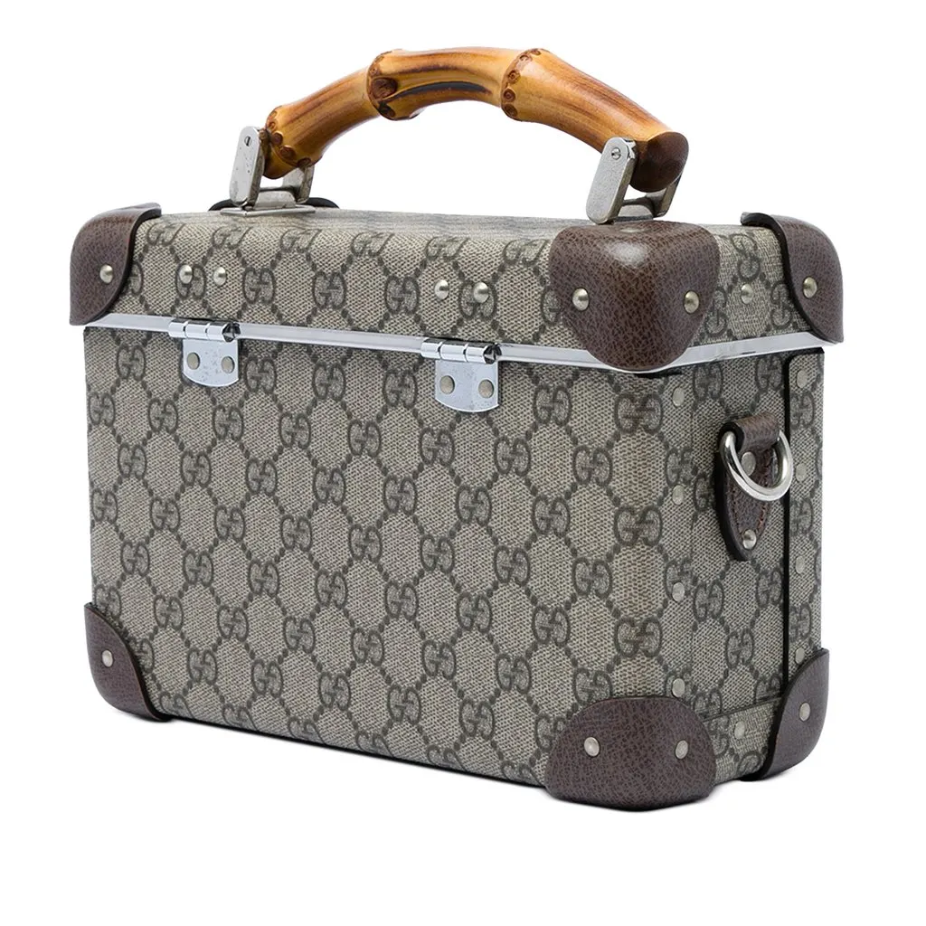 Gucci GG Supreme Bamboo Vanity Bag Beige Canvas Very good - Back View