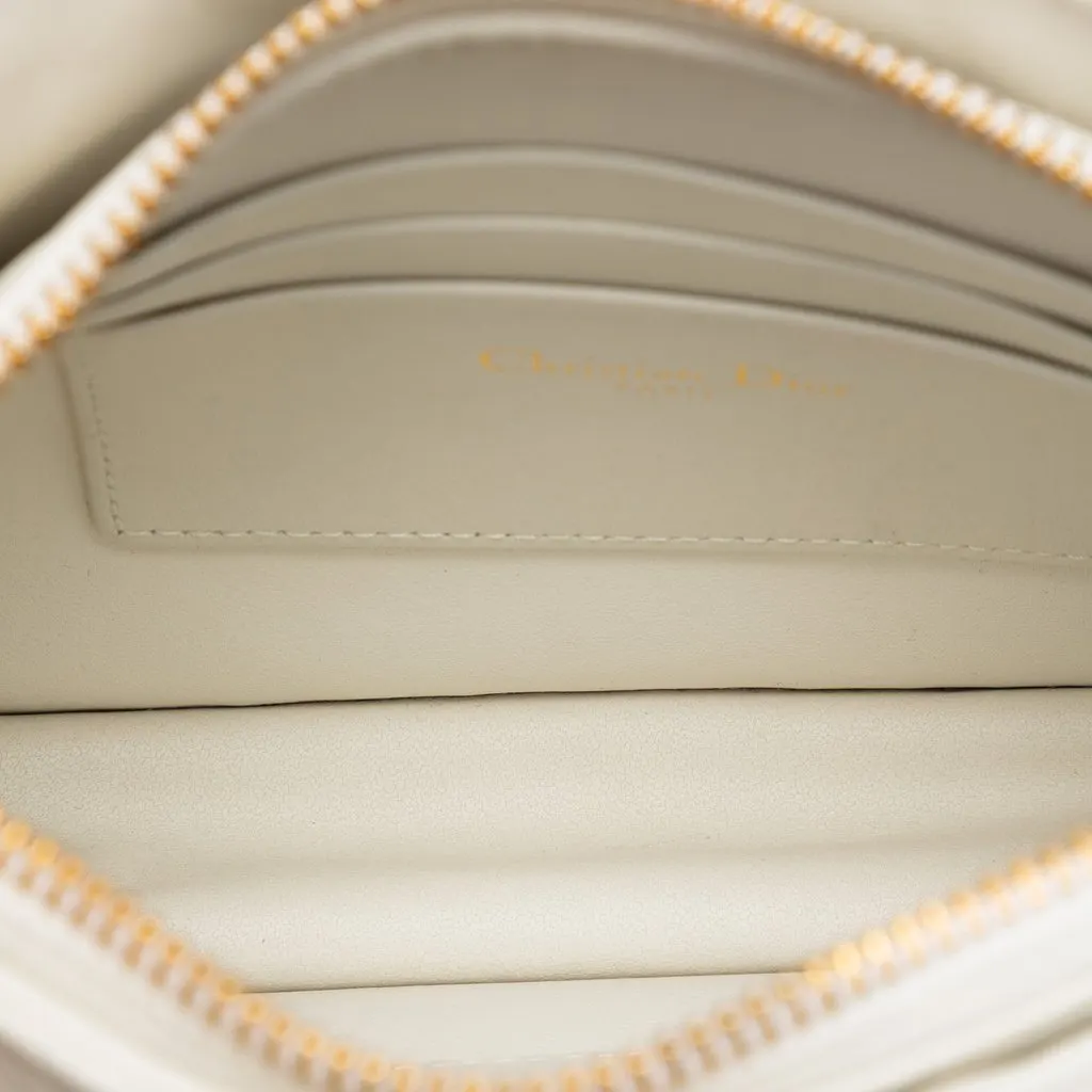 Dior Supple Cannage Calfskin Caro Every Dior Pouch White Leather Very good - Model View
