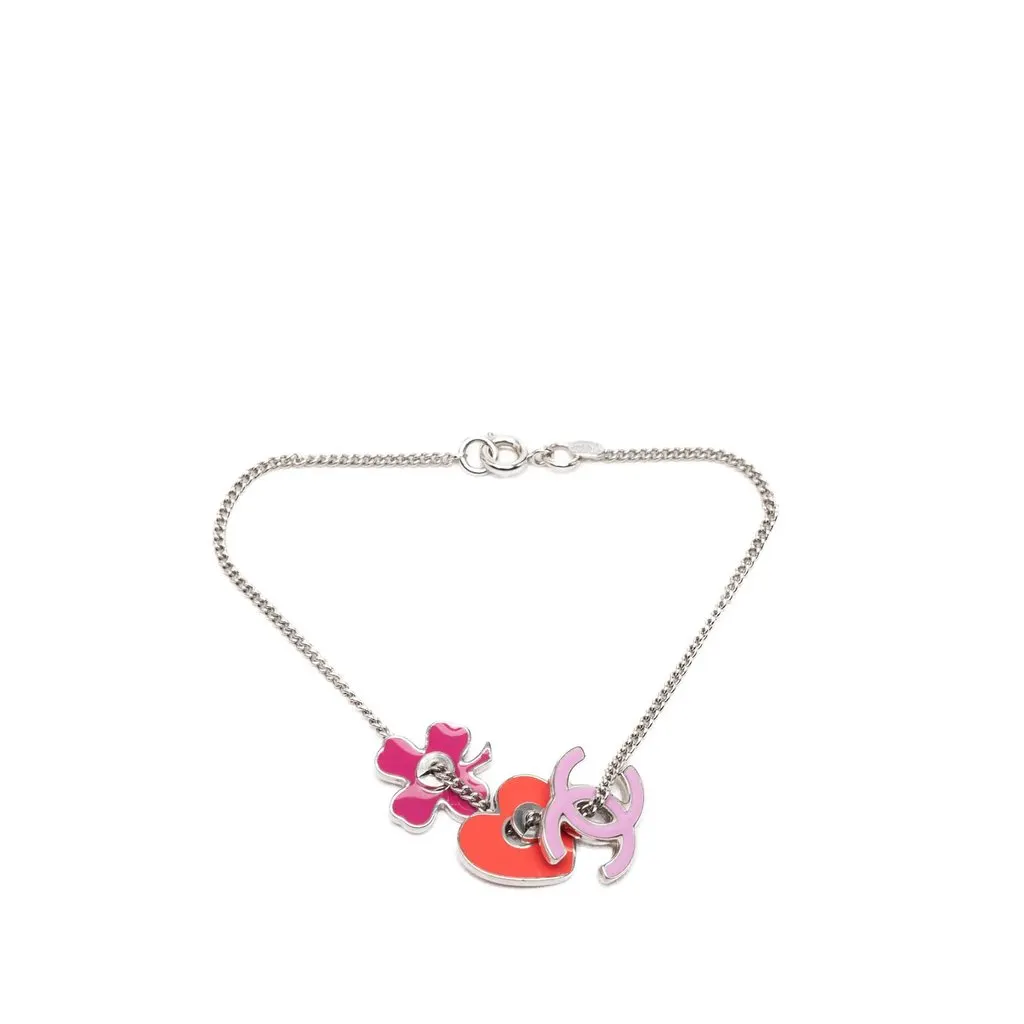 Chanel CC Brass Enamel Icon Charm Bracelet