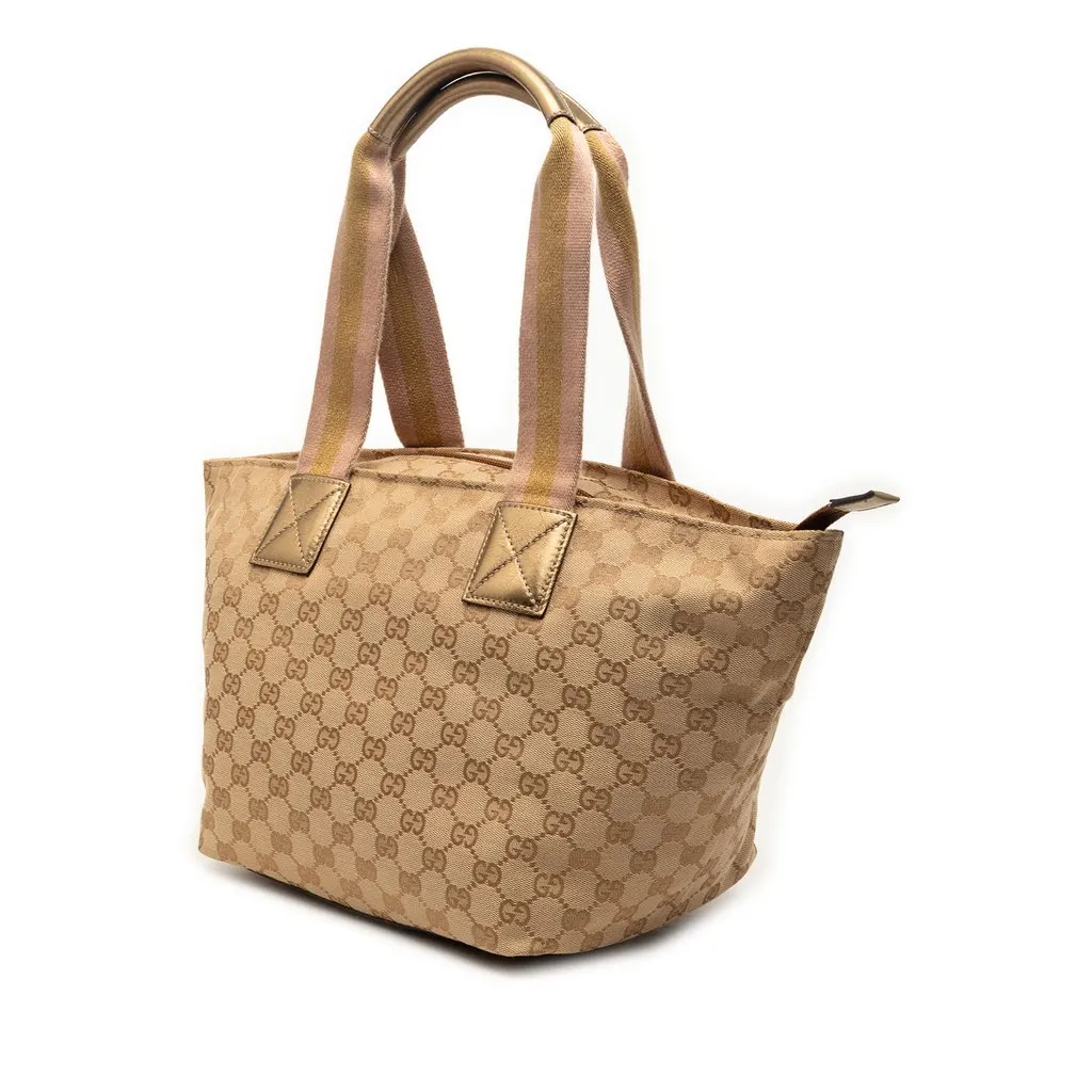 Gucci GG Canvas Web Tote Beige Very good - Back View