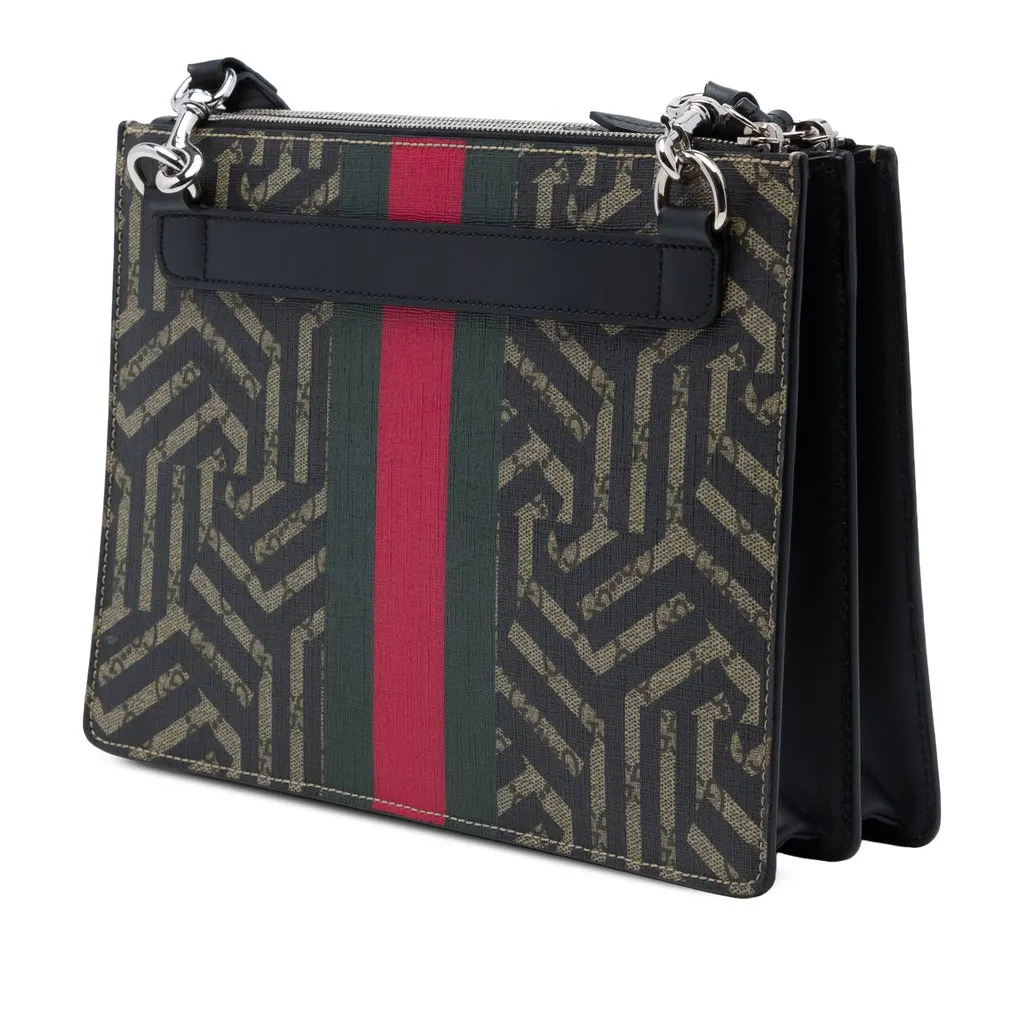 Gucci GG Supreme Caleido Web Bee Crossbody Beige Very good - Back View