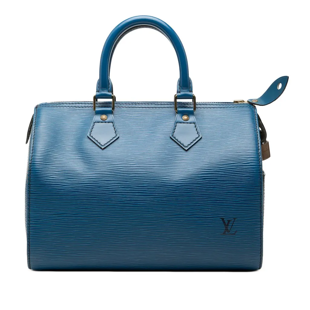 Louis Vuitton Epi Speedy 25 Blue Leather Very good - Front View