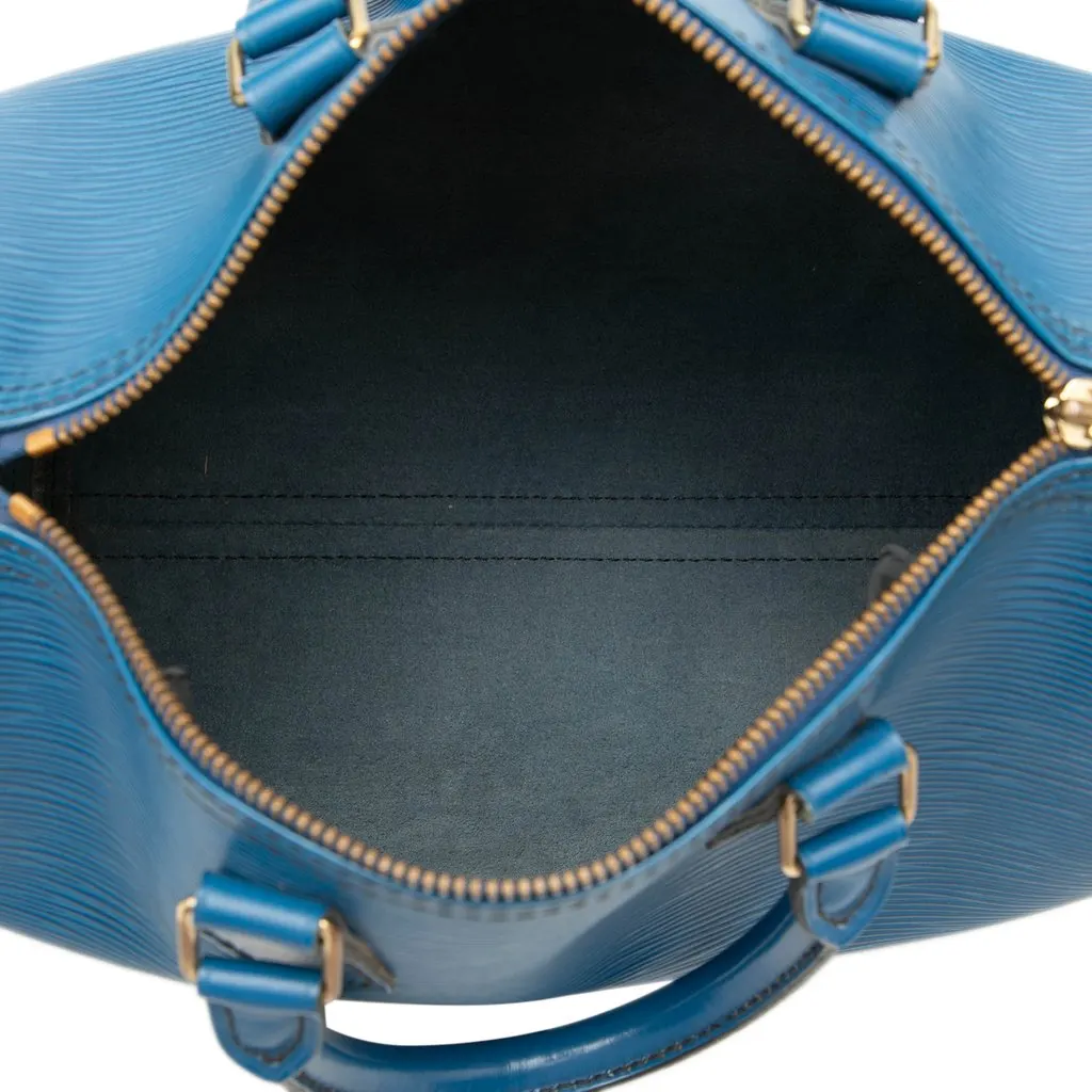 Louis Vuitton Epi Speedy 25 Blue Leather Very good - Model View