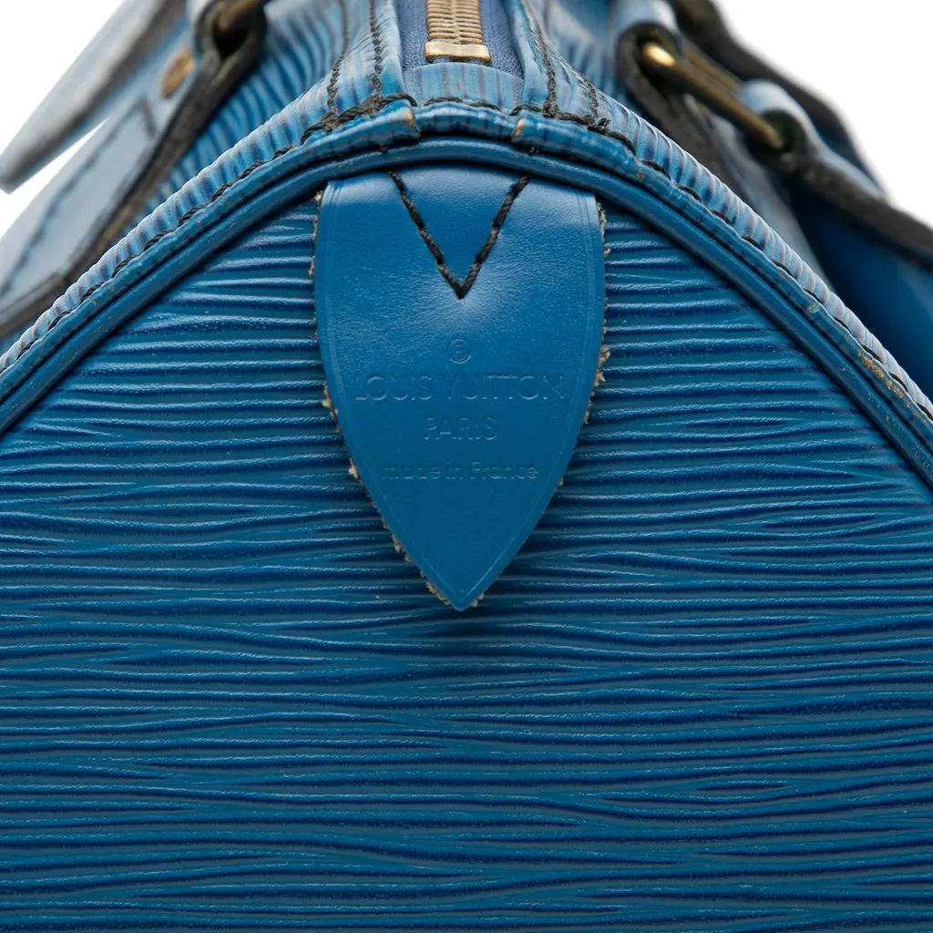 Louis Vuitton Epi Speedy 25 Blue Leather Very good - Box View