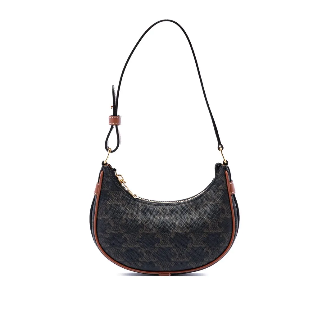 Celine Mini Triomphe Coated Canvas Ava Shoulder Bag Brown Canvas Very good - Front View