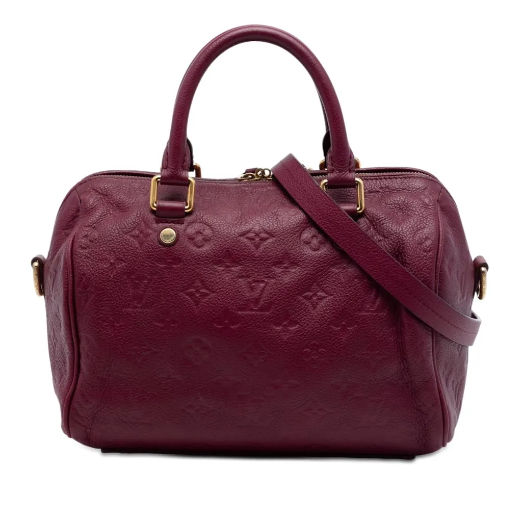Louis Vuitton Monogram Empreinte Speedy Bandouliere 25 Red Leather Very good - Front View