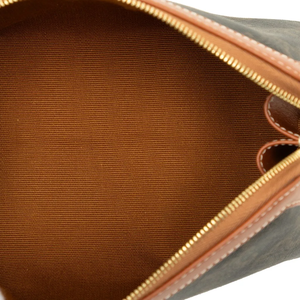 Celine Small Triomphe Coated Canvas and Calfskin Cosmetic Pouch Brown Canvas Very good - Model View
